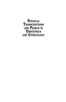 Surgical Transcriptions and Pearls in Obstetrics and Gynecology