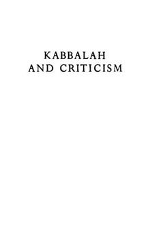 Kabbalah and Criticism