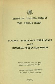Sahanka tacabdhalka warshadaha. 1987. Industrial production survey