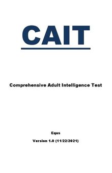 Comprehensive Adult Intelligence Test (CAIT)