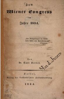 Zum Wiener Kongress im Jahre 1834