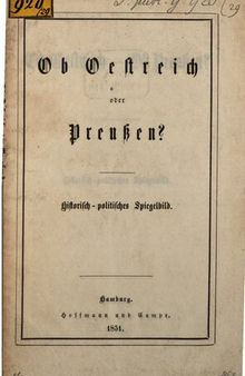 Ob Östreich [Österreich] oder Preußen? Historisch-politisches Spiegelbild