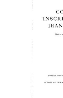 Sogdian and Other Iranian Inscriptions of the Upper Indus, Vol. II