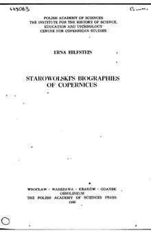 Starowolski's Biographies of Copernicus