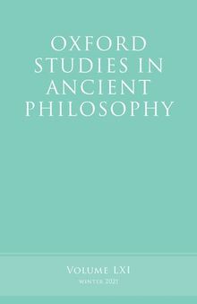 Oxford Studies in Ancient Philosophy, Volume LXI