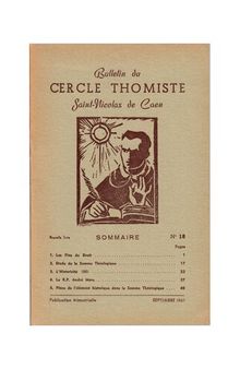 Commentaires de la Somme Théologique de Saint Thomas dans le Bulletin du Cercle Thomiste - 1961-1988
