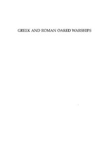 Greek and Roman Oared Warships 399-30BC