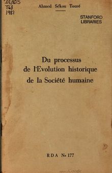 Du processus de l’evolution historique de la société humaine