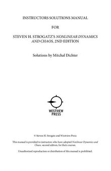 INSTRUCTORS SOLUTIONS MANUAL FOR STEVEN H. STROGATZ’S NONLINEAR DYNAMICS AND CHAOS