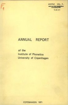 Annual Report of the Institute of Phonetics University of Copenhagen