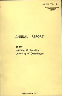 Annual Report of the Institute of Phonetics University of Copenhagen