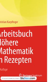 Arbeitsbuch Höhere Mathematik in Rezepten