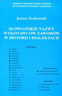 Słowiańskie nazwy wykonawców zawodów w historii i dialektach