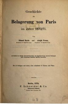 Geschichte der Belagerung von Paris im Jahre 1870/71