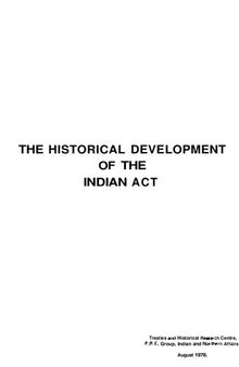 The historical development of the Indian act