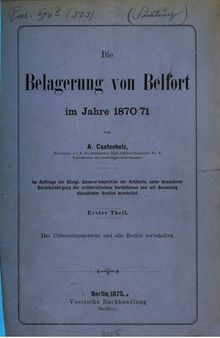 Die Belagerung von Belfort im Jahre 1870/71