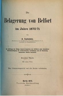 Die Belagerung von Belfort im Jahre 1870/71