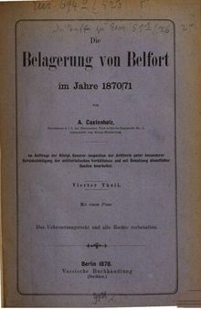 Die Belagerung von Belfort im Jahre 1870/71