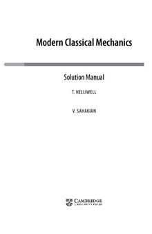 Modern Classical Mechanics Solution Manual