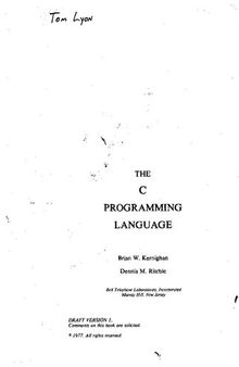 The C Programming Language - Draft Version 1