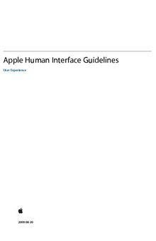 Apple Human Interface Guidelines. User Experience