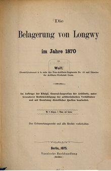 Die Belagerung von Longwy im Jahre 1870