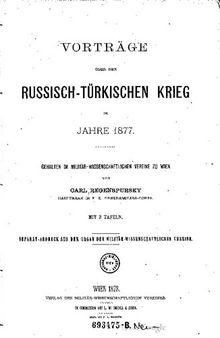 Vorträge über den Russisch-Türkischen Krieg im Jahre 1877