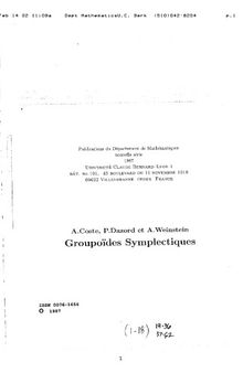 Groupoides symplectiques