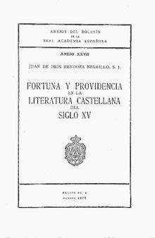 Fortuna y providencia en la literatura castellana del siglo XV