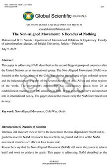 The Non-Aligned Movement: 6 Decades of Nothing