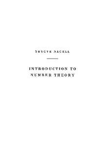 Introduction to Number Theory