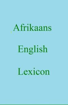 Afrikaans English Lexicon