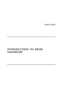 ntroduction to Rigid Geometry