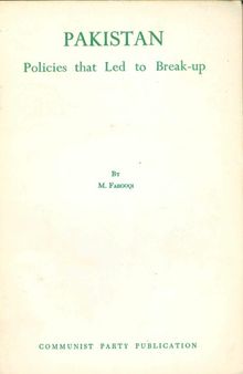 PAKISTAN: Policies that Led to Break-up [1972]