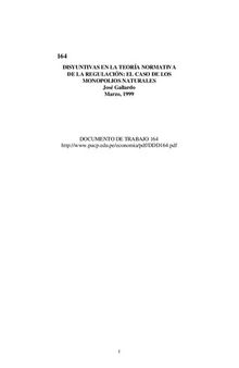 Disyuntivas en la teoría normativa de la regulación: el caso de los monopolios naturales