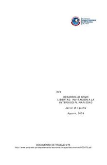 Desarrollo como libertad: invitación a la interdisciplinariedad