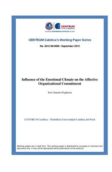 Influence of the Emotional Climate on the Affective Organizational Commitment