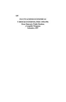 Fluctuaciones económicos y shocks externos, Perú 1950-1996