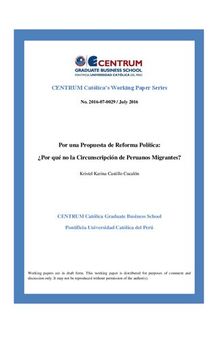Por una Propuesta de Reforma Política: ¿Por qué no la Circunscripción de Peruanos Migrantes?