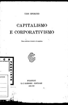 Capitalismo e Corporativismo