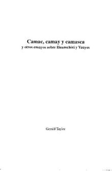 Camac, camay y camasca en el manuscrito quechua de Huarochirí [1974-1976]