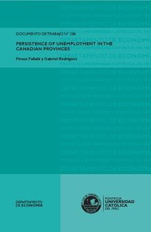 PERSISTENCE OF UNEMPLOYMENT IN THE CANADIAN PROVINCES