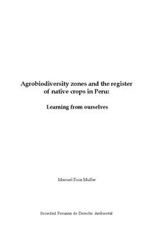 Agrobiodiversity zones and the register of native crops in Peru: Learning from ourselves
