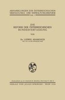 Die Reform der österreichischen Bundesverfassung