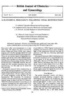 A successful pregnancy following total hysterectomy