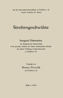 Stirnhirngeschwülste: Inaugural-Dissertation