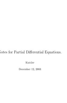 Notes for Partial Differential Equations