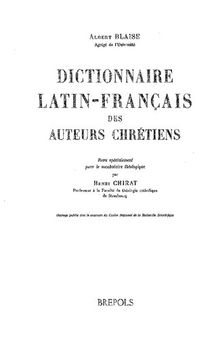 Dictionnaire latin-français des auteurs chrétiens