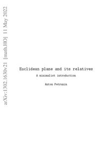 Euclidean Plane and Its Relatives꞉ A Minimalist Introduction