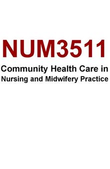 NUM3511  Community Health Care in Nursing and Midwifery Practice